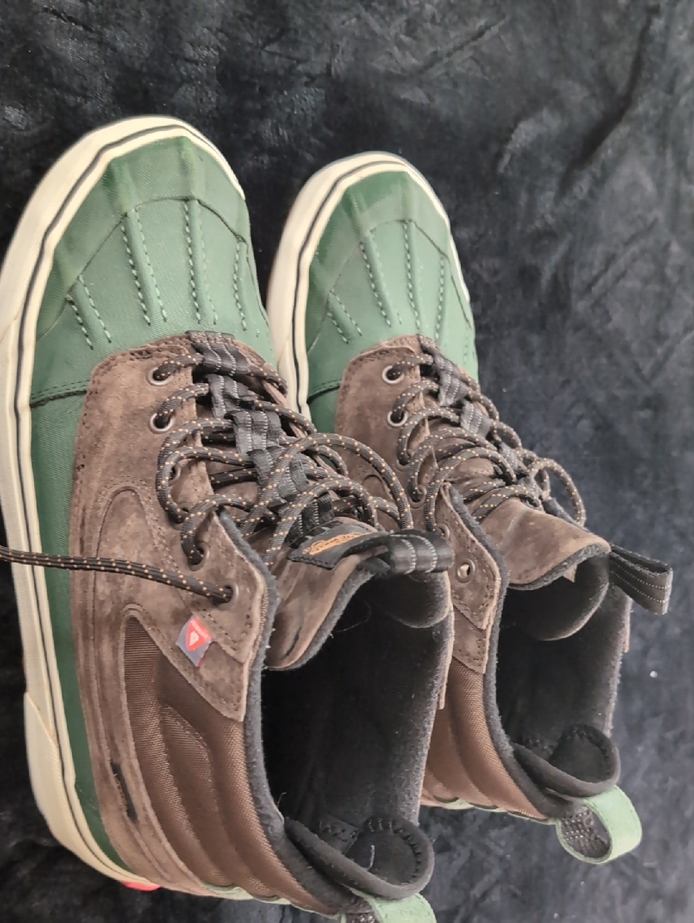 Vans Green and Brown Duck Boots High-Top Skate Boots